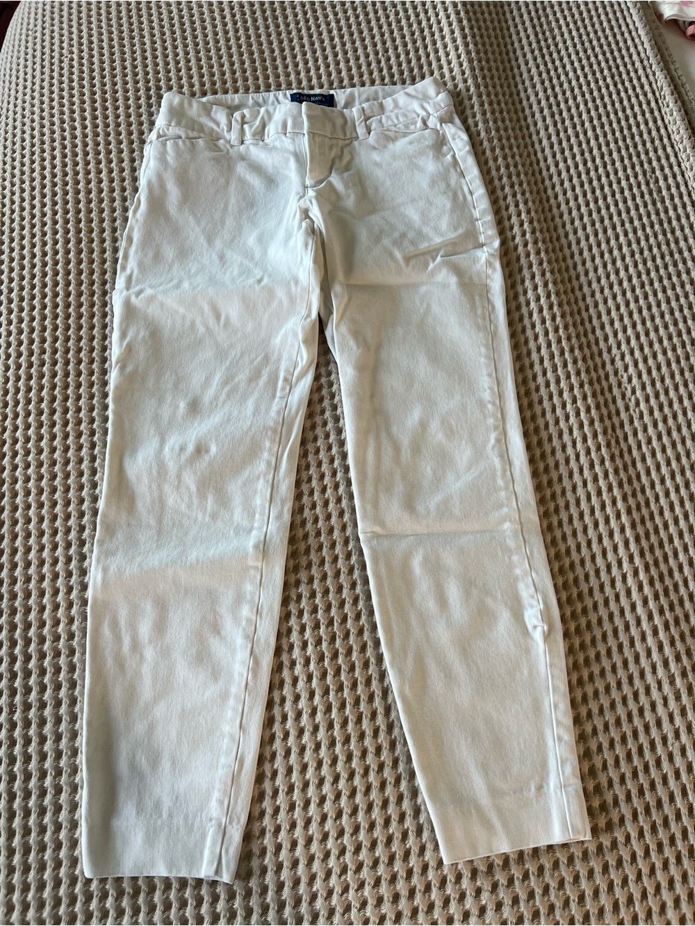Old Navy White Ankle-Length Slim Pants